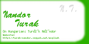 nandor turak business card